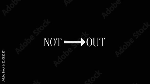 Minimalist text animation: not to out transition with arrow, conceptual business strategy