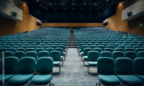 Theater Box Office. Empty Interior with White Walls and Windows 