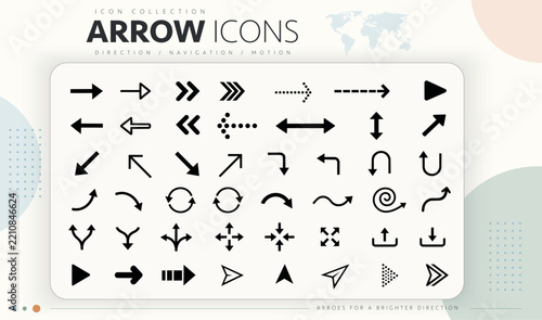 minimal arrow icon collection for direction and navigation