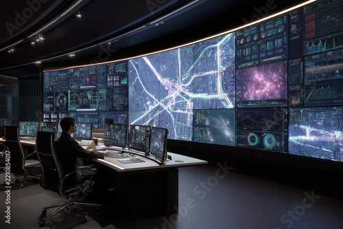 Smart City Control Room with Digital Twin Map Overlay and Traffic Monitoring System

