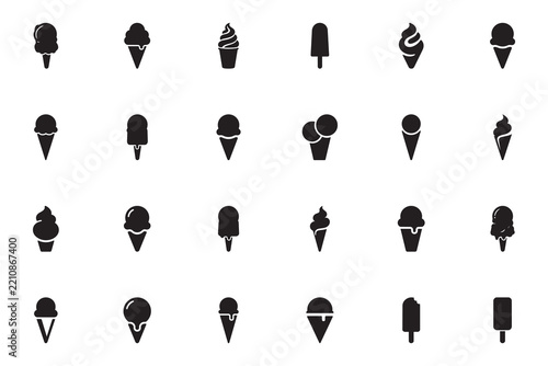 Set of ice cream and popsicles vector shapes