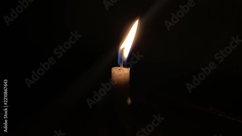 candle on black background