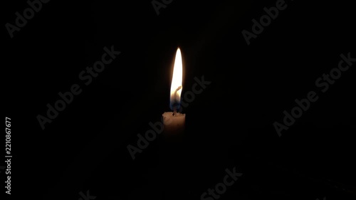 candle on black background