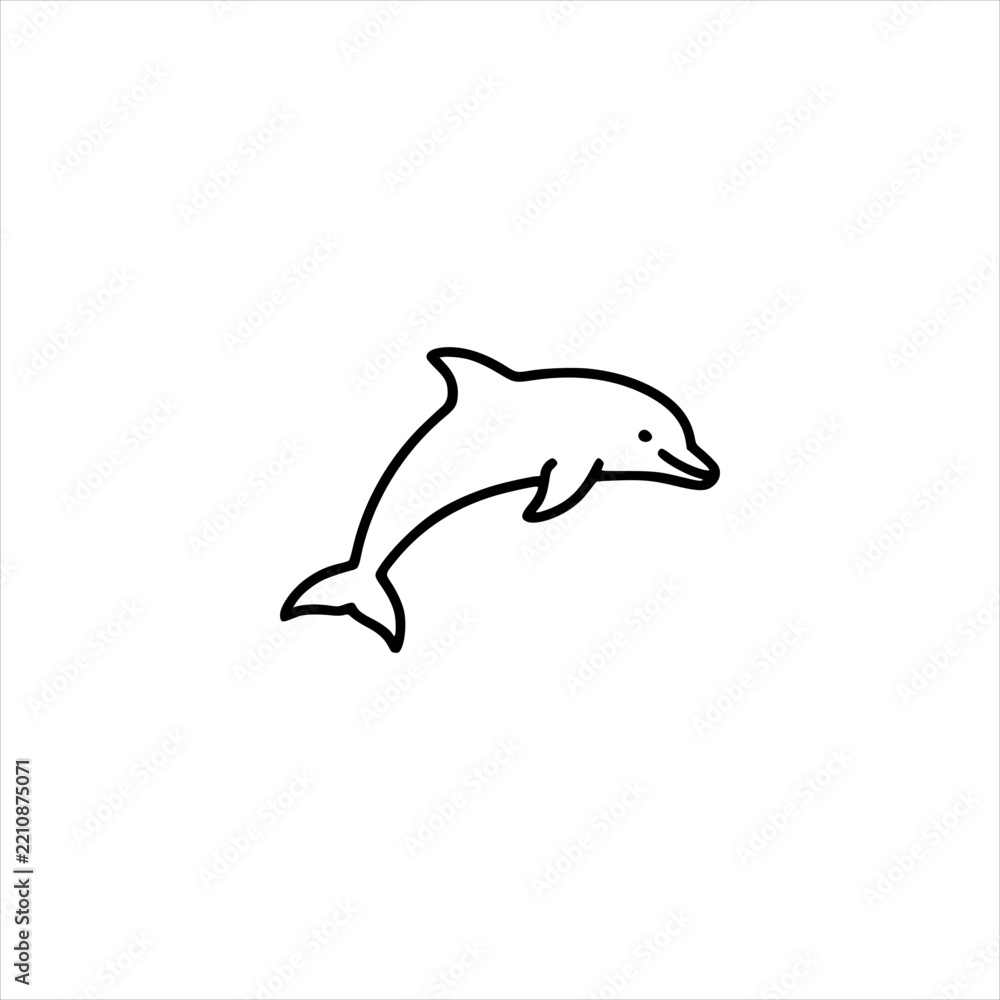 Obraz premium dolphin silhouette isolated on transparent background transparent marine animal outline
