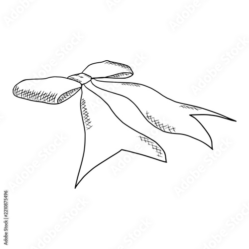 a bow tie lying flat hand drawn illustration