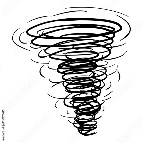 abstract tornado cyclone hand drawn icon illustration