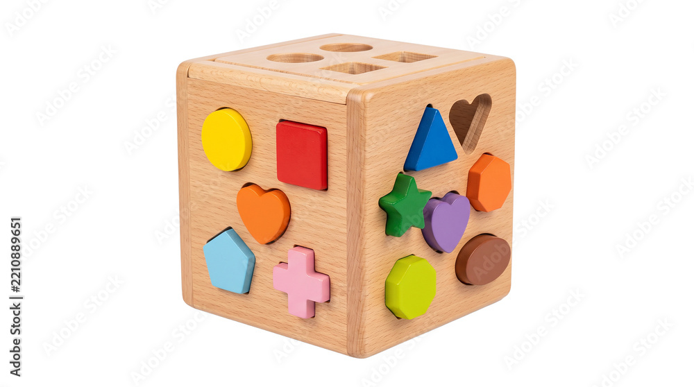 Obraz premium Colorful Toy Shape Sorter with Geometric Shapes for Early Learning and Child Development