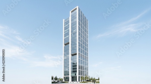 Modern Glass Skyscraper Tower Office Building — Contemporary Business Architecture and Corporate Headquarters