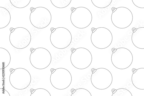 Repetitive pattern of Christmas ornaments in line art style for festive decoration and design