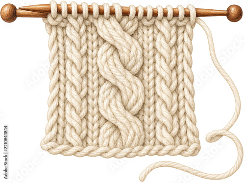 Knitting in progress watercolor cozy illustration clipart