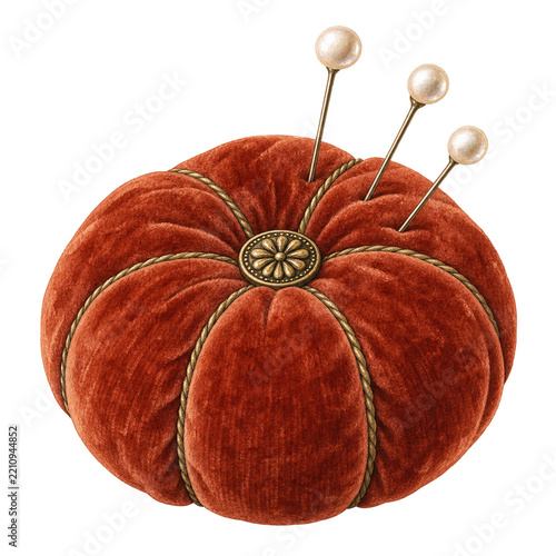 Pincushion watercolor cozy illustration clipart