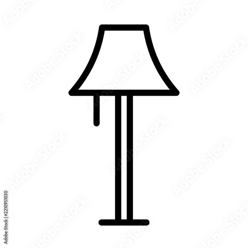 Minimalist floor lamp icon isolated on a transparent background