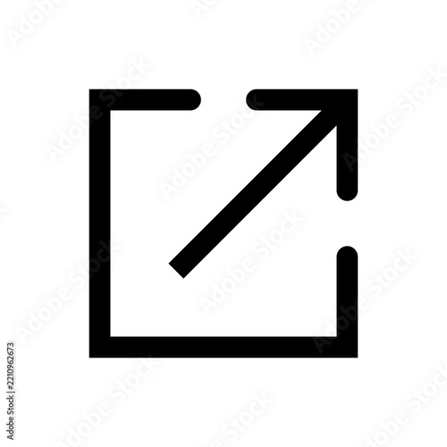 External link icon with arrow pointing up right on transparent