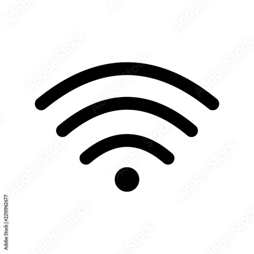 Black wifi signal icon isolated on a transparent background