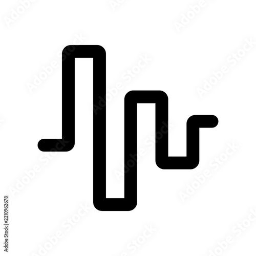 Black sound wave icon isolated on a transparent background