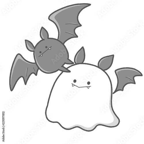 ゆるかわハロウィン｜コウモリとおばけ