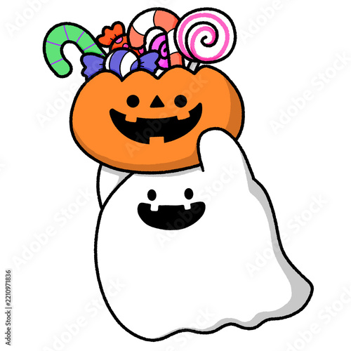 ゆるかわハロウィン｜お菓子を運ぶおばけ