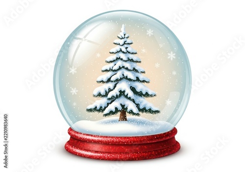 Snow globe with Christmas tree inside