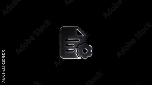 Minimalist document settings icon animation: digital file management and system configuration concept