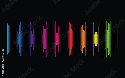 Colorful sound wave background. Music equalizer. Vector illustration.