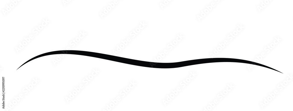Obraz premium Simple Black Wavy Line Divider Vector, Minimal Curved Separator for Modern Graphic Design.eps