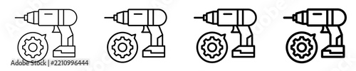 Drill Repair Icon Set Different Style Collection