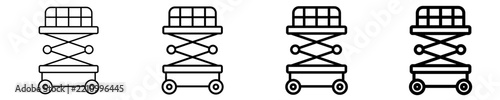 Scissor Lift Icon Set Different Style Collection
