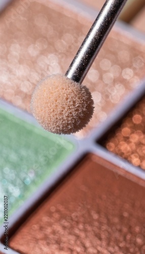 Macro Sponge Eyeshadow Applicator with Colorful Palette Beauty Concept
