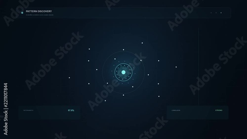 Futuristic digital dashboard with data visualization and charts