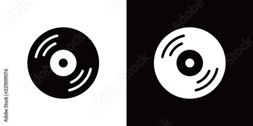 Obraz na płótnie レコード版のアイコン 音楽 CD ディスク