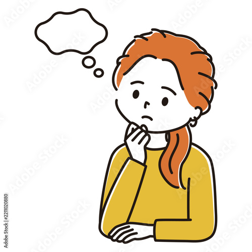 疑問を感じる女性のイラスト　吹き出し