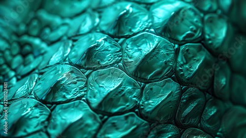 Detailed Turquoise Reptile Skin Texture With Natural Scales and Organic Pattern