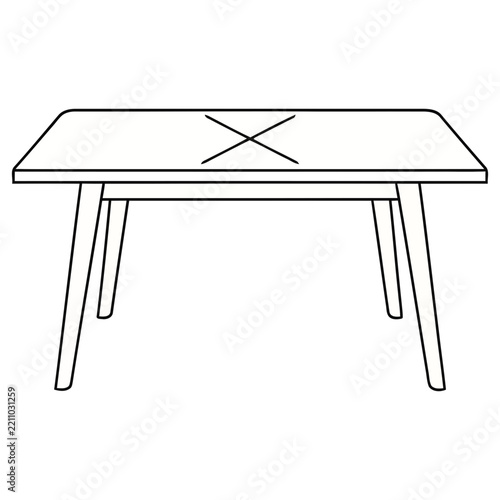 Simple line drawing of a table