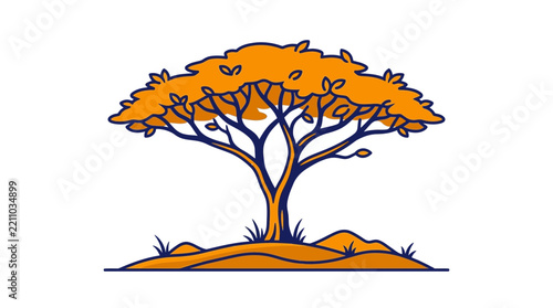 Stylized Savanna Tree Illustration