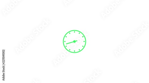 Timelapse of spinning clock animation in 12 Hour. Seamless motion animated footage. White colored watch with hands move quickly.4k video