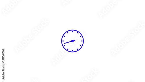 Timelapse of spinning clock animation in 12 Hour. Seamless motion animated footage. White colored watch with hands move quickly.4k video