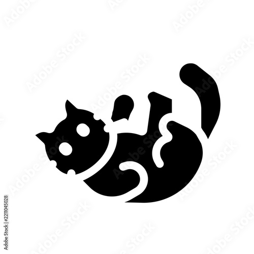 Rolling Cat A playful and modern glyph icon crafted for pet lovers, animal themed websites, mobile apps, UI/UX projects, social media, presentations, and creative digital products.