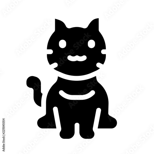 Sitting Cat A playful and modern glyph icon crafted for pet lovers, animal themed websites, mobile apps, UI/UX projects, social media, presentations, and creative digital products.