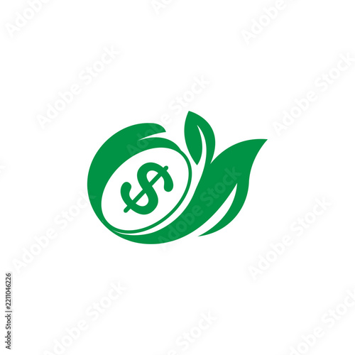 Creative money growth logo template. Tree and Money logo design vector illustration.