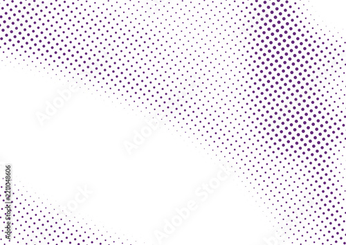 Vibrant Purple Halftone Dot Flowing Wave Vector Illustration