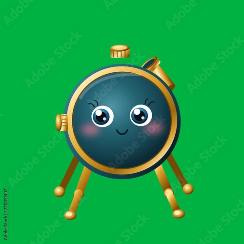 Cute Anthropomorphic Cartoon Objects Collection on Green Screen