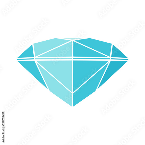 A diamond gem built from flat triangular facets forms a low-poly crystal mosaic. It suits jewelry, luxury, engagement, wedding, love, gift, wealth, elegance, quality and premium value themes.
