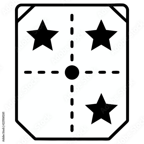 Ticket with stars and perforation line