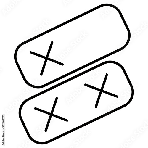 Two Rectangular Shapes with Cross Marks