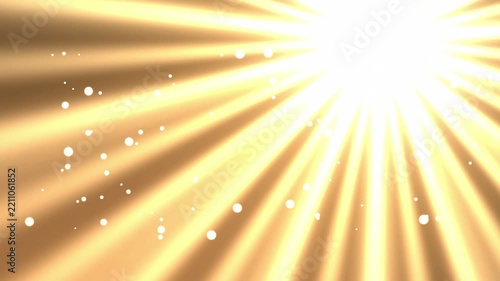 Golden god rays with volumetric sunbeams and floating dust particles, warm light, seamless 4K loop