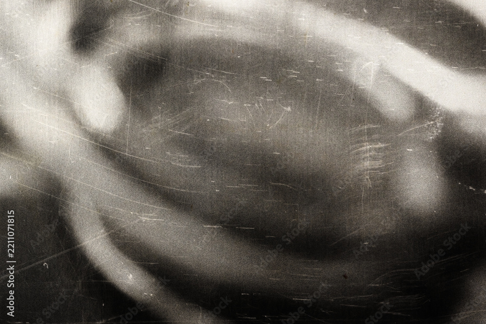 Fototapeta premium Old film texture with scratches, noise and light leaks. Realistic transparent overlay film texture in black-white, dust and grain. Distressed retro movie or photo negative effect of cinema nostalgia