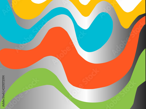 Abstract colorful line illustration. Hand drawn random colorful lines.	