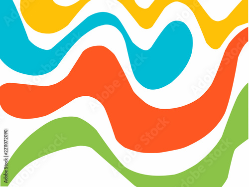 Abstract colorful line illustration. Hand drawn random colorful lines.	