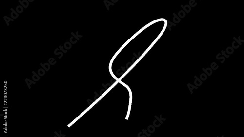 Minimalist White Line Stroke Drawing Motion Graphics Video on Transparent Alpha Channel