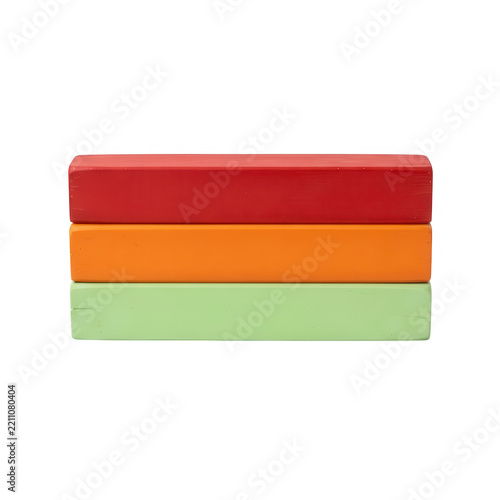 Stacked Colorful Wooden Blocks Transparent Background